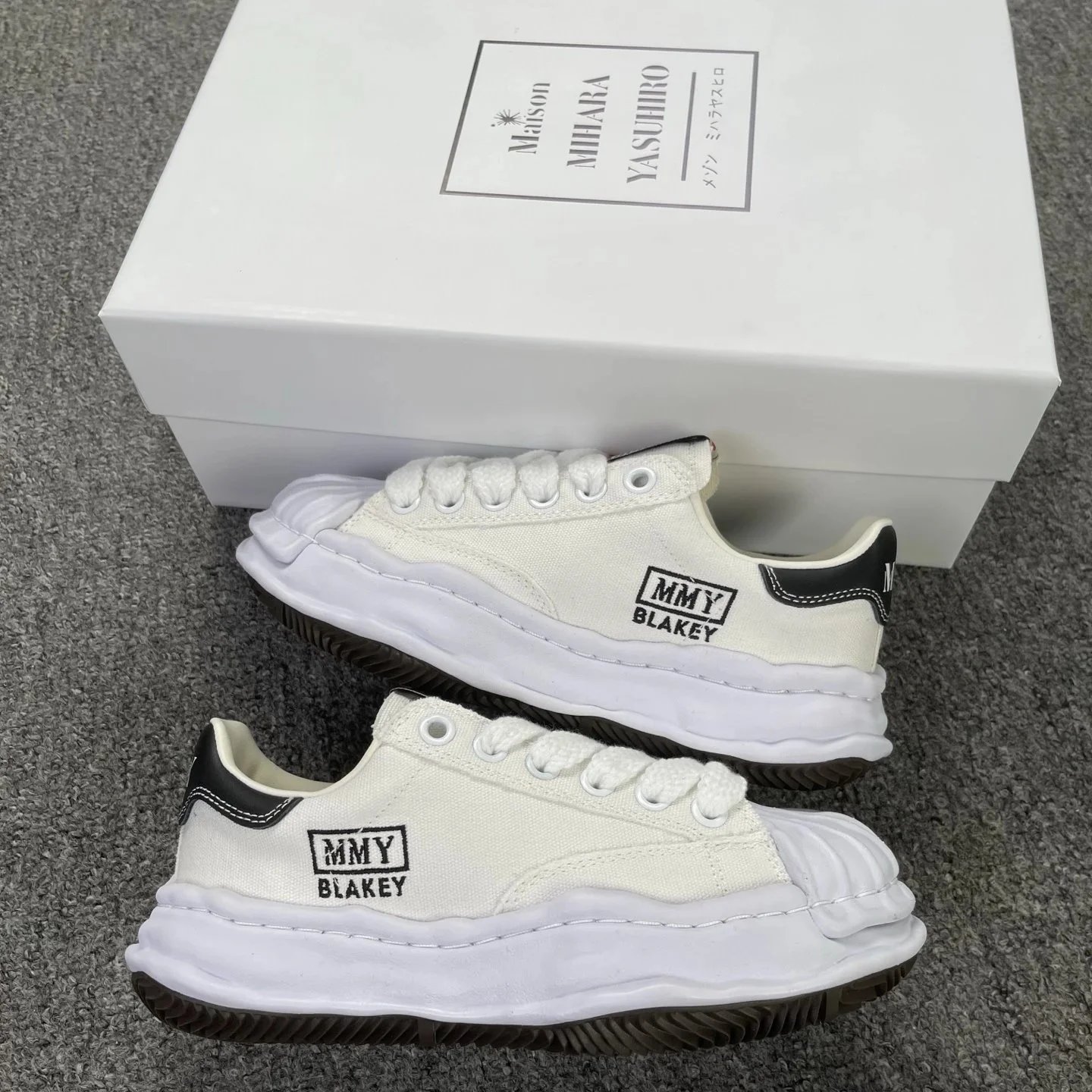 Maison Mihara Yasuhiro MMY Blakey White Canvas Sneakers