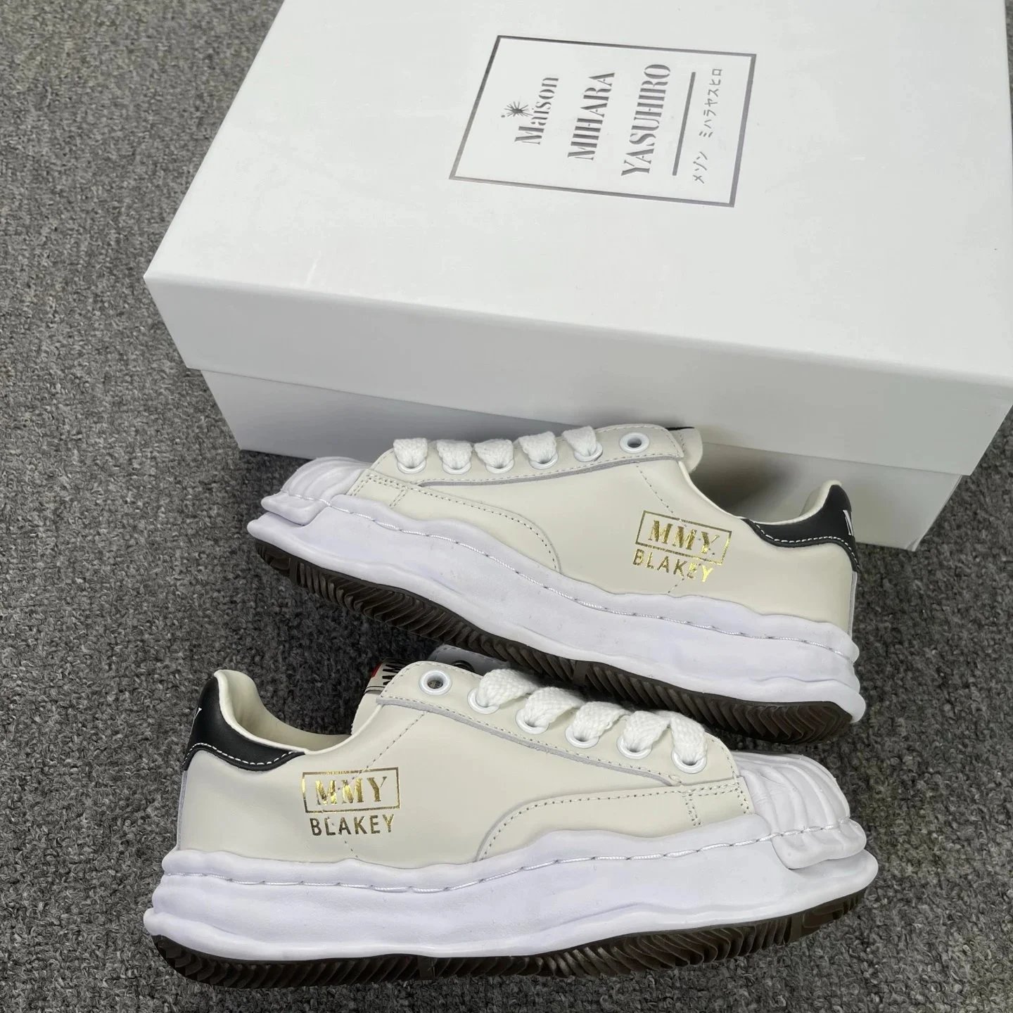 Maison Mihara Yasuhiro MMY Blakey White Gold Sneakers