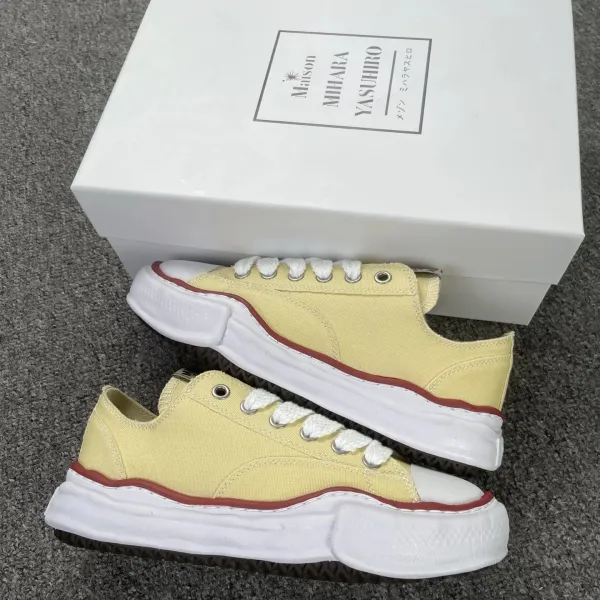 Maison Mihara Yasuhiro Wave Sole Canvas Sneakers Yellow - 1