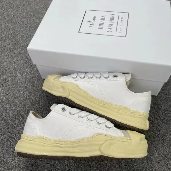Maison Mihara Yasuhiro Deconstructed Canvas Sneakers White Cream - 1