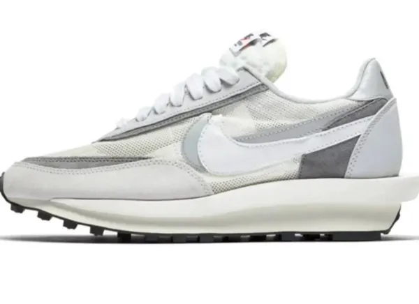 Nike x Sacai Vaporwaffle White / Gray Sneakers - 1