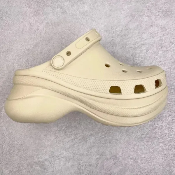 Crocs Classic Platform Clog Beige Sandals - 1