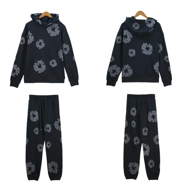 Off-White Fire Ring Print Hoodie and Sweatpants Set Black - 33