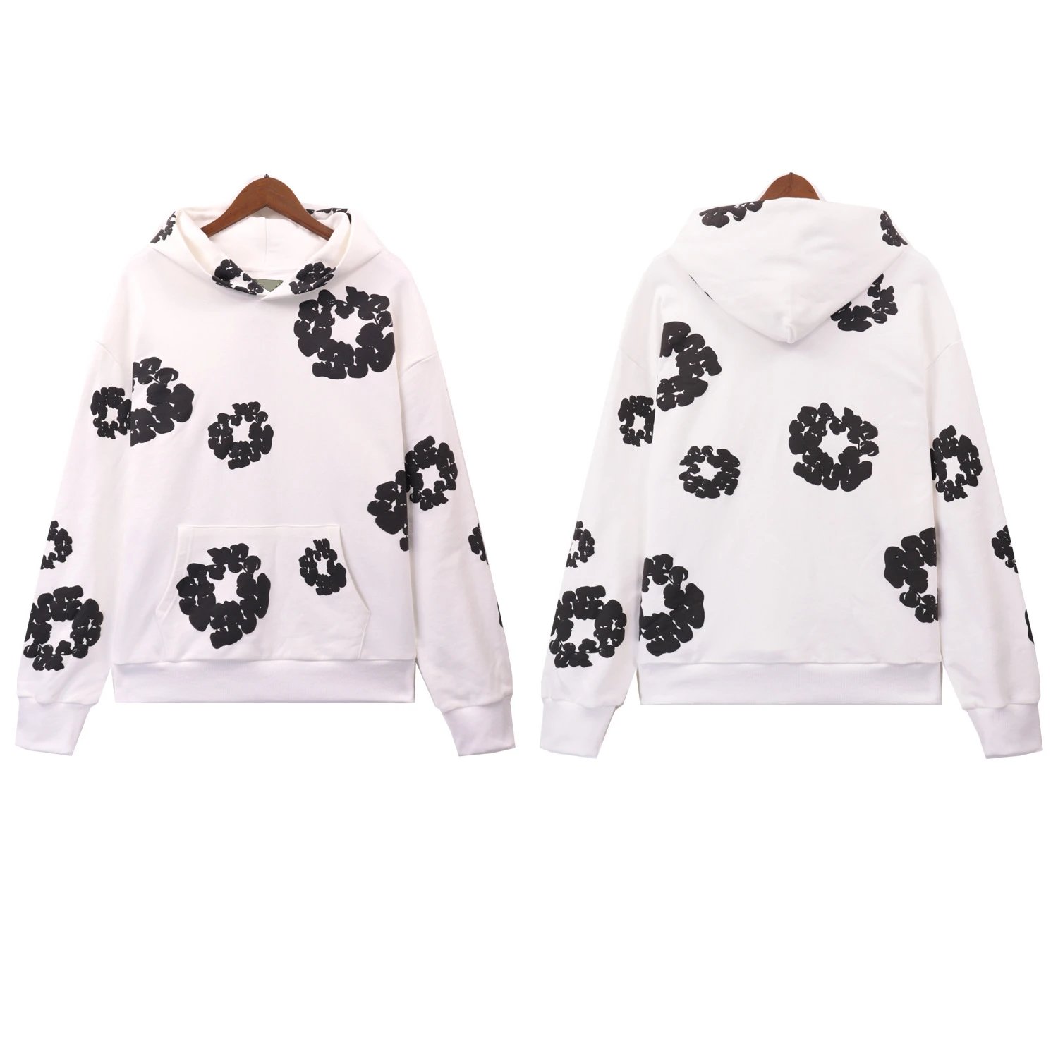 Off-White Fire Ring Print Hoodie and Sweatpants Set Black - 32