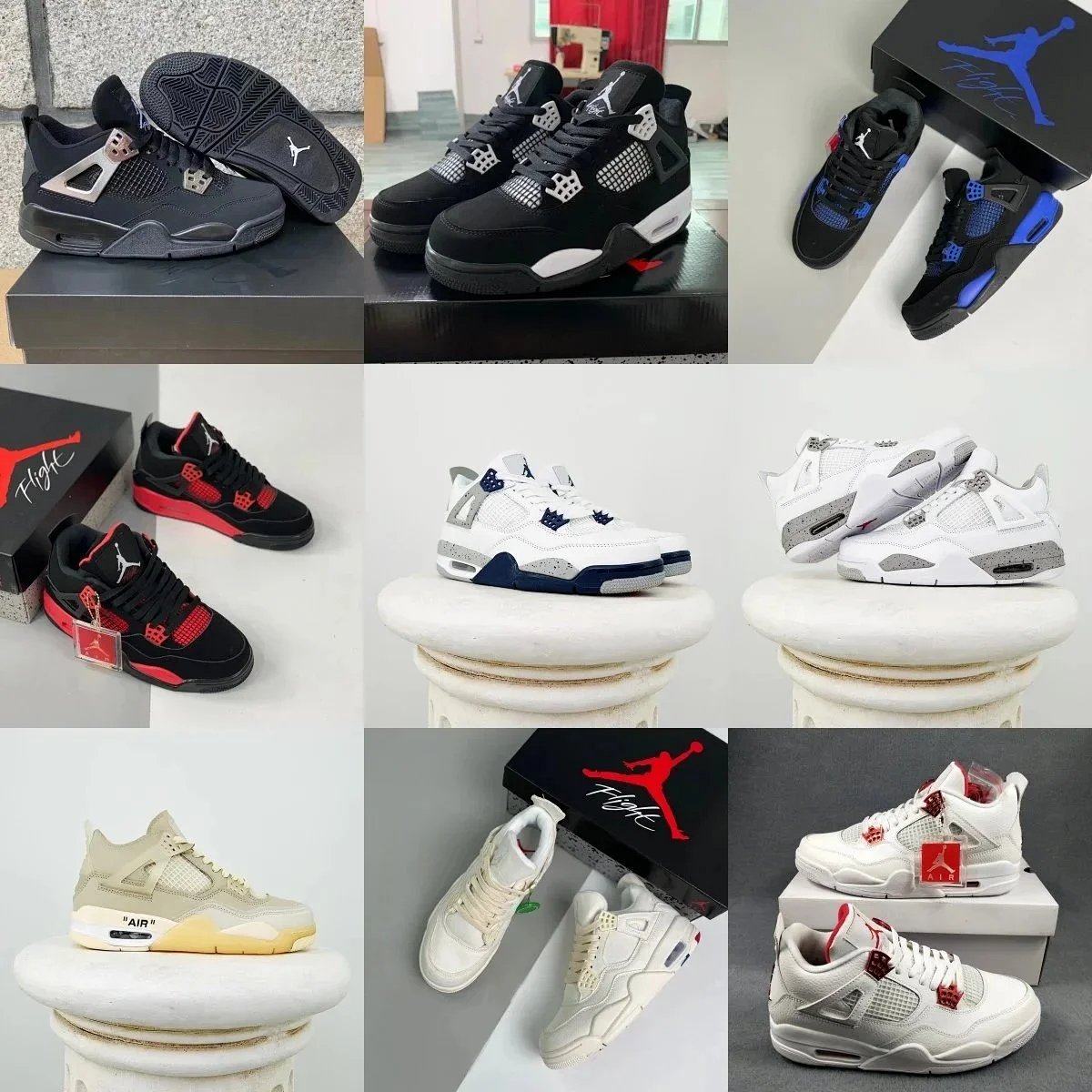 Air Jordan 4 Retro 'Bred' Black / Red Sneakers Basketball Shoes product detail 2 in Litbuy spreadsheet finds
