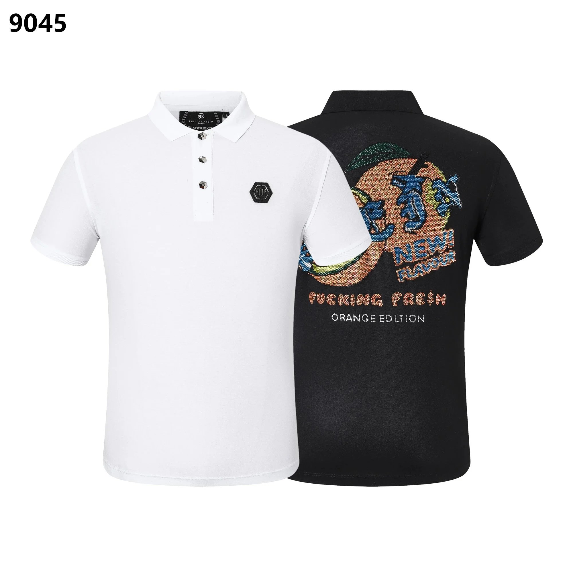 Philipp Plein Philipp Plein Orange Edition Polo Shirt - White/Black White