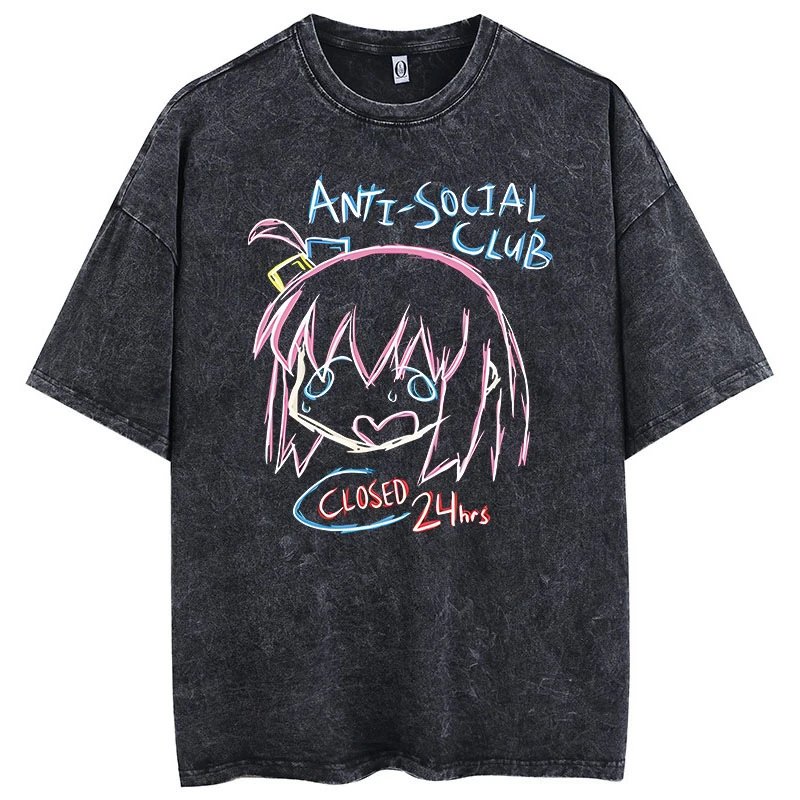 Music Band Printed Men's Anime Bocchi Club Oversized T-Shirts