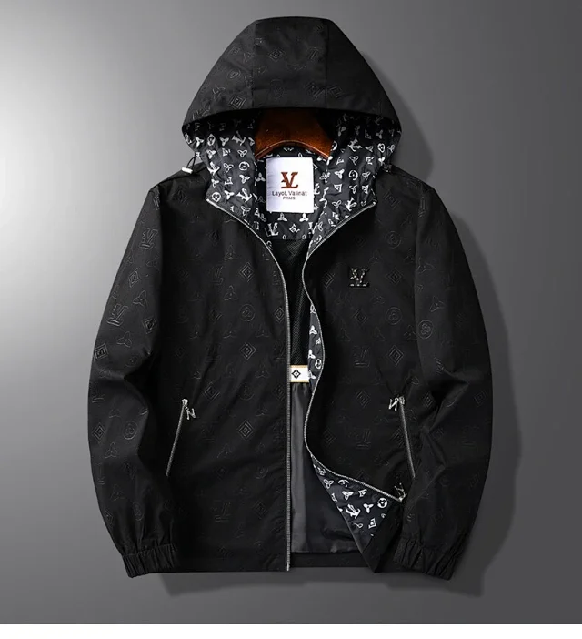 Layol Valinat Jackets Hooded embossed-monogram zip jacket product detail image 3