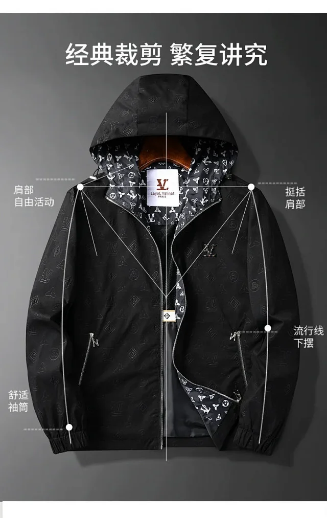 Layol Valinat Jackets Hooded embossed-monogram zip jacket product detail image 12
