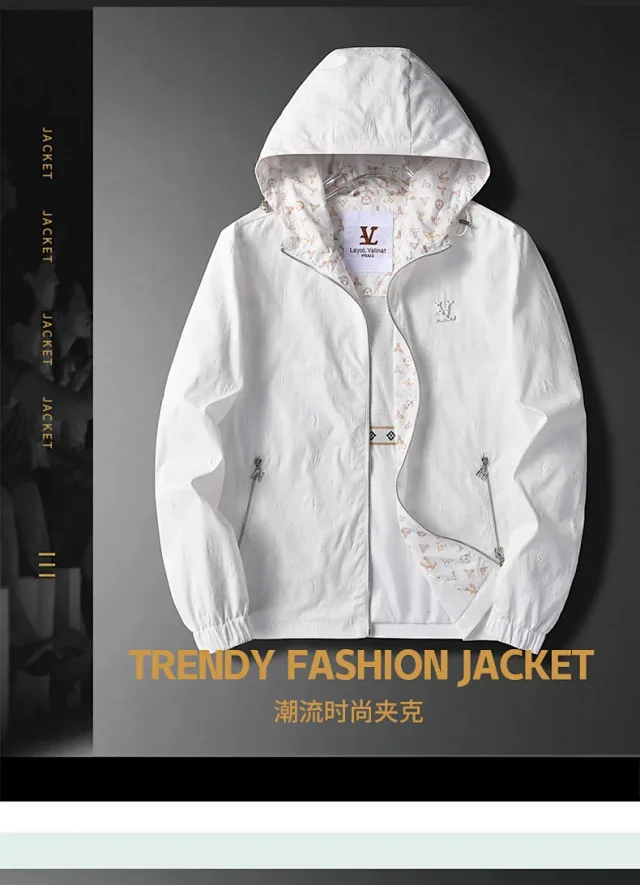 Layol Valinat Jackets Hooded embossed-monogram zip jacket product detail image 2