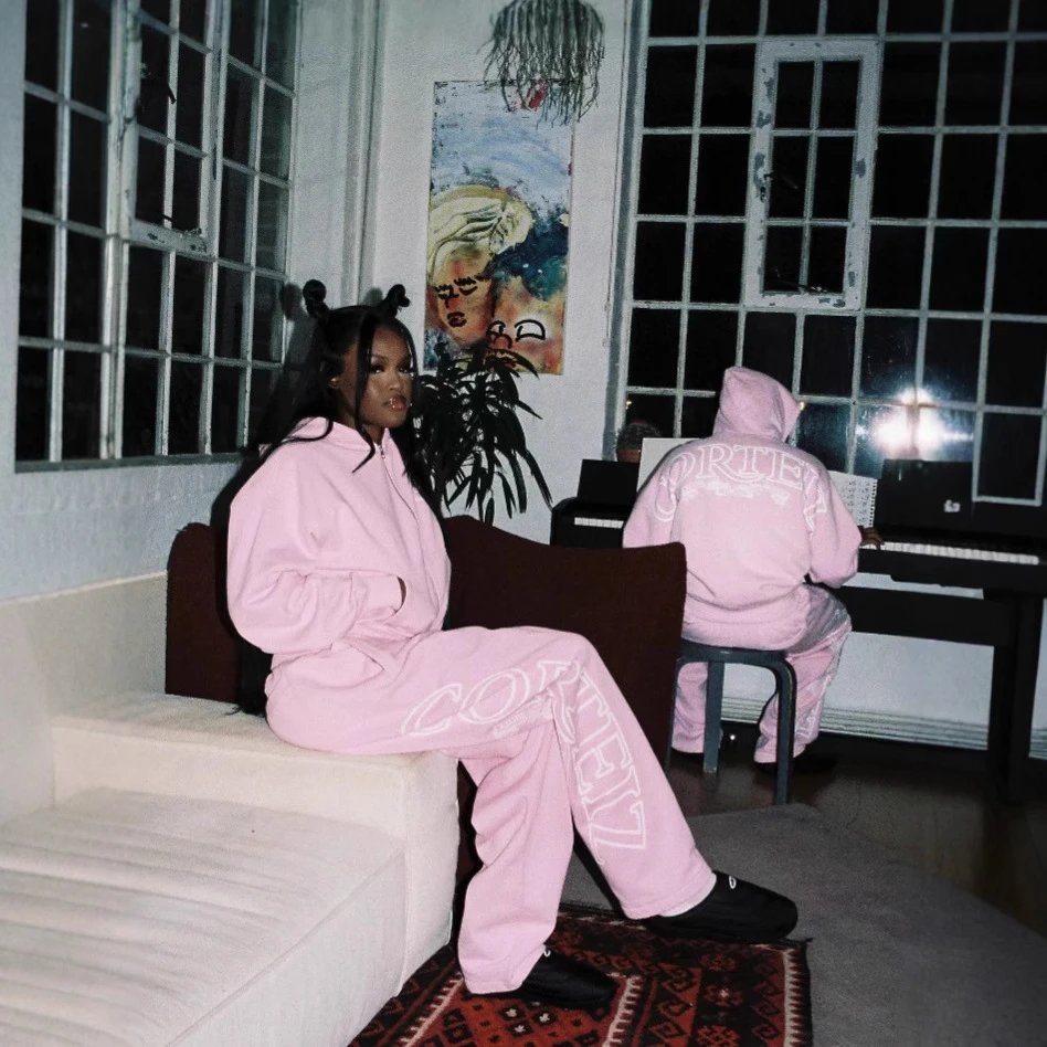 New American foreign trade corteiz Alcatraz street ins hooded sweatshirt zipper jacket loose sweatpants suit