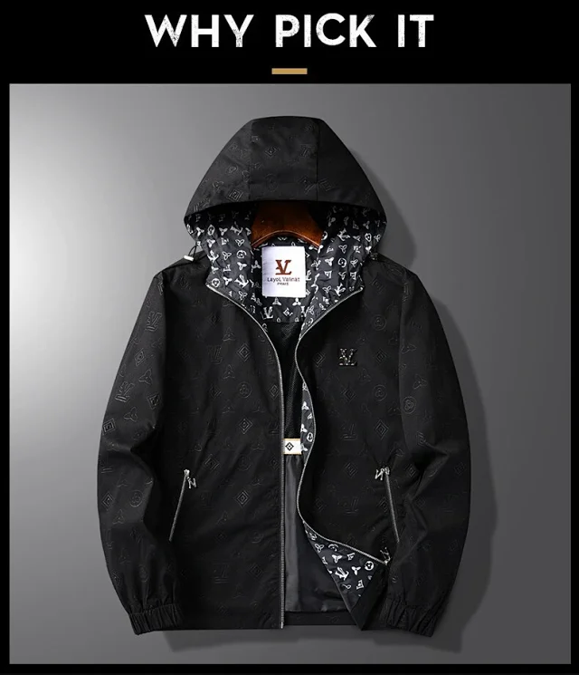 Layol Valinat Jackets Hooded embossed-monogram zip jacket product detail image 7