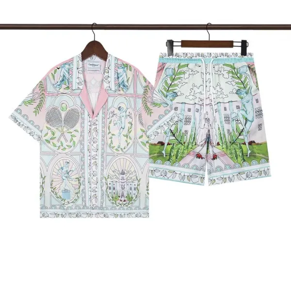 Comme des Garçons Shirt x Tennis Collection Pastel Print Short-Sleeve Shirt and Shorts Set - 1