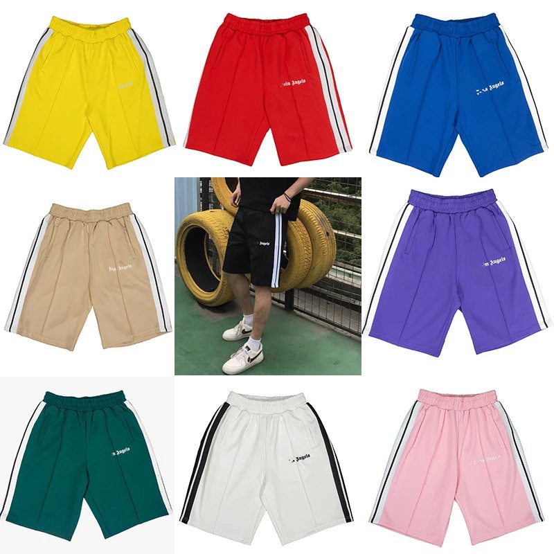 Palm Angels Side Woven Striped Sports Casual Loose Shorts Men and Women Couple Straight Shorts Thin