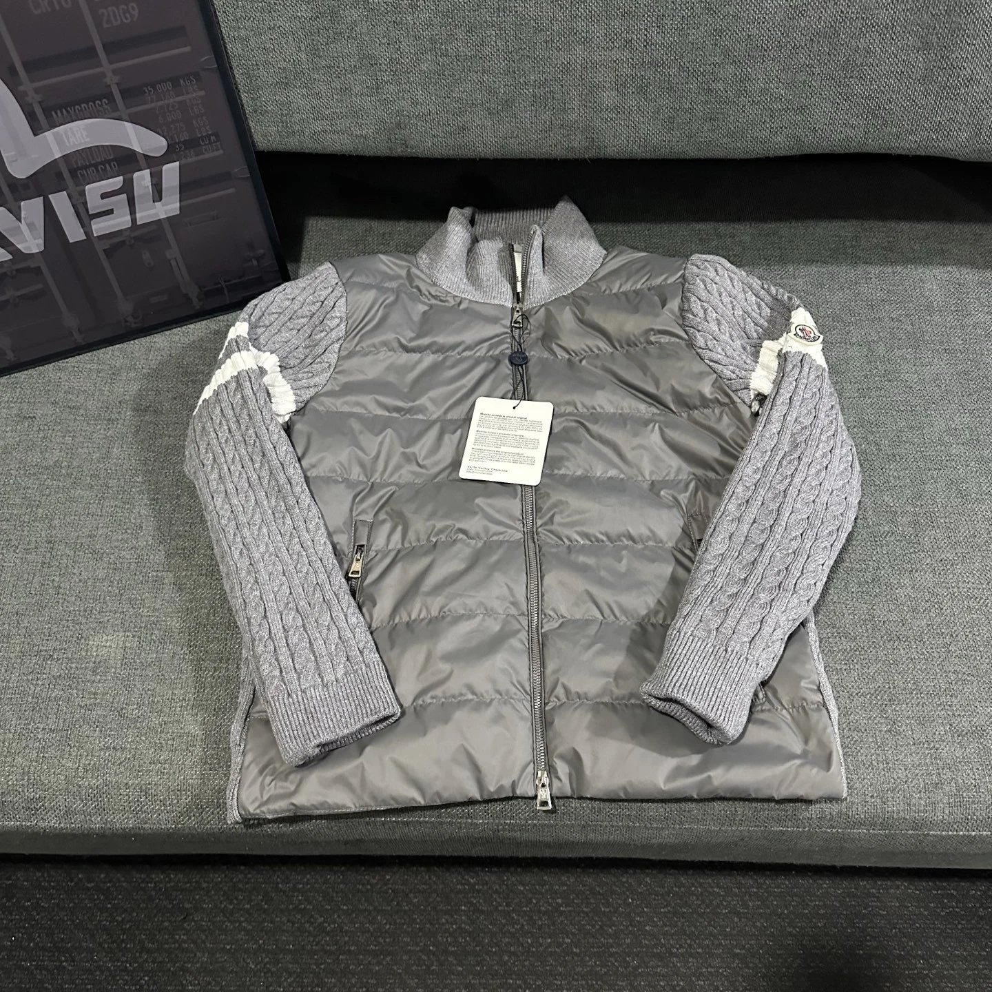 Moncler Cardigan Down Jacket Grey