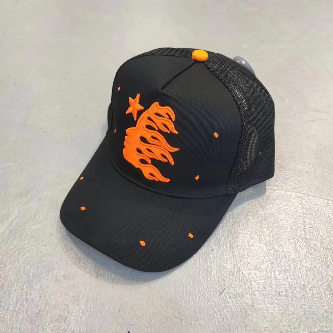 Hellstar Flame Embroidered Pink Snapback Cap Baseball Cap - 13
