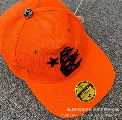 Hellstar Hats Embroidered star and flame graphic baseball cap product detail image 1