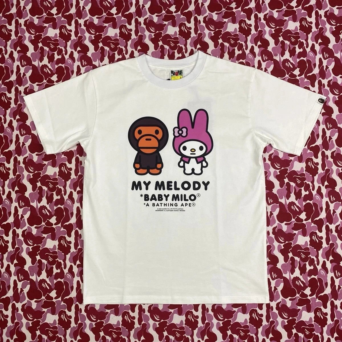 A Bathing Ape x Sanrio Patty & Jimmy Baby Milo White T-Shirt - 4