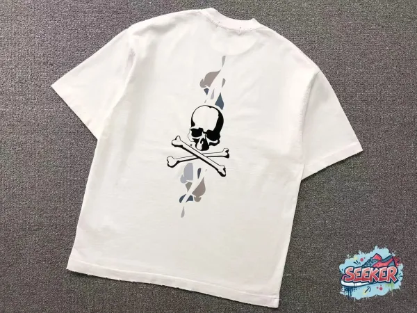 Design Skull and Crossbones Print White T-Shirt - 1