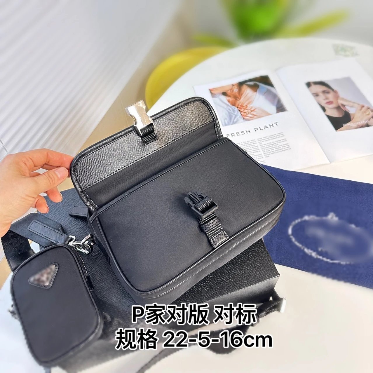 Prada Re-Nylon Crossbody Bag Black - 5