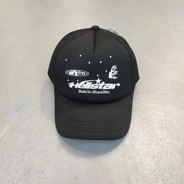 Hellstar Hats Embroidered star and flame graphic baseball cap product detail image 9