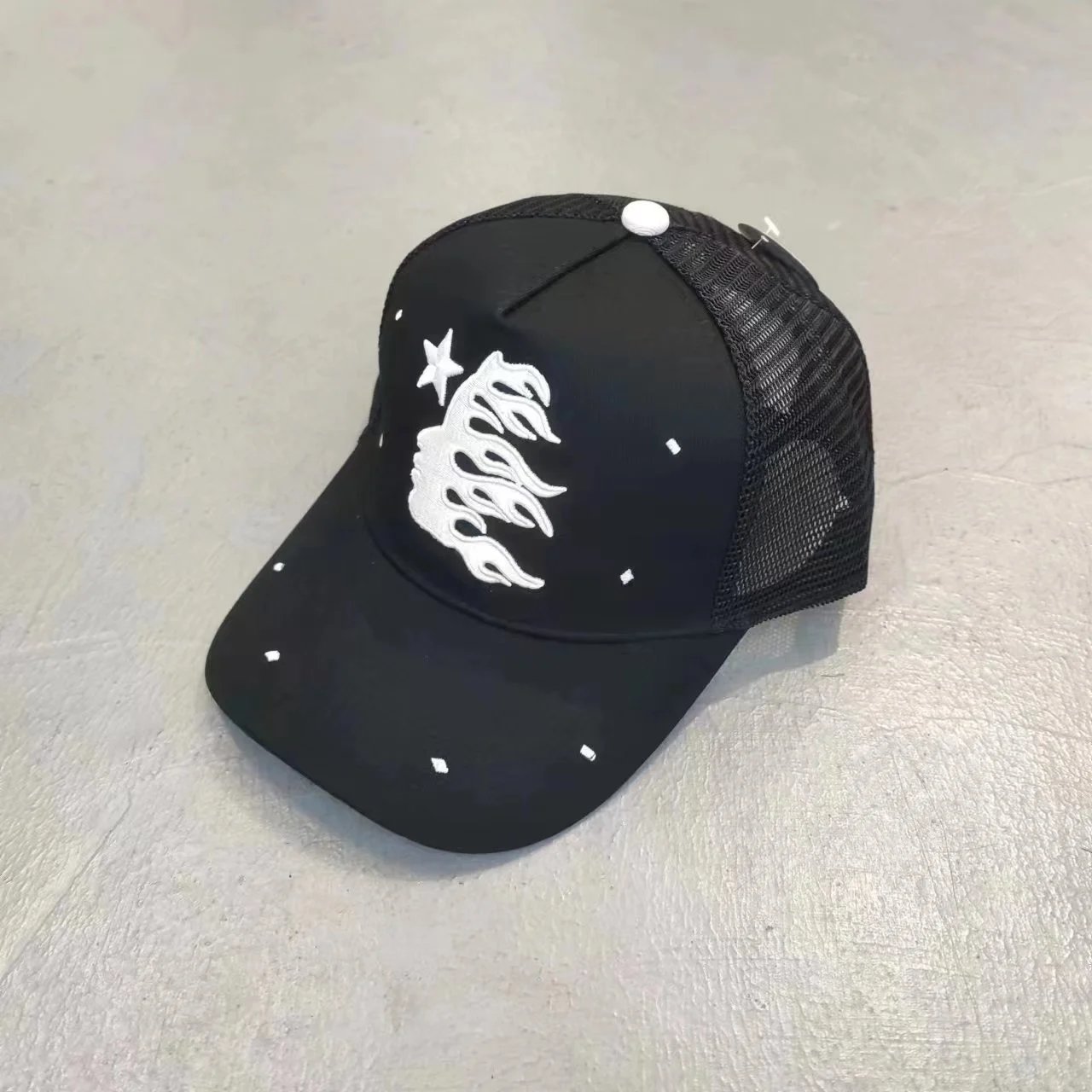 Hellstar Flame Embroidered Pink Snapback Cap Baseball Cap - 12