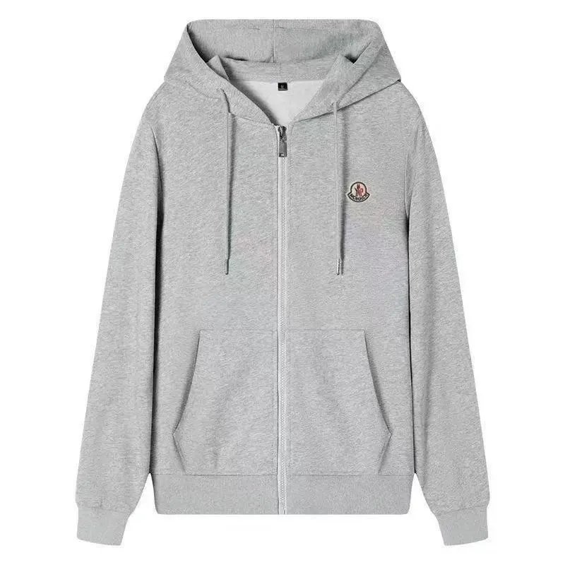 Zip-Up Cotton Light Grey Moncler