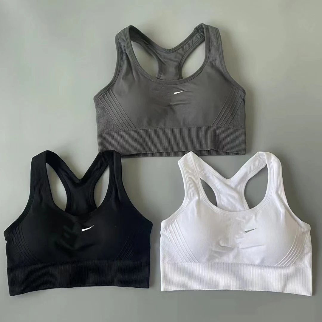 Foreign trade women's shock-absorbing running speed drying gathering shock-absorbing sports bra, yoga vest, fitness sportswear wholesale