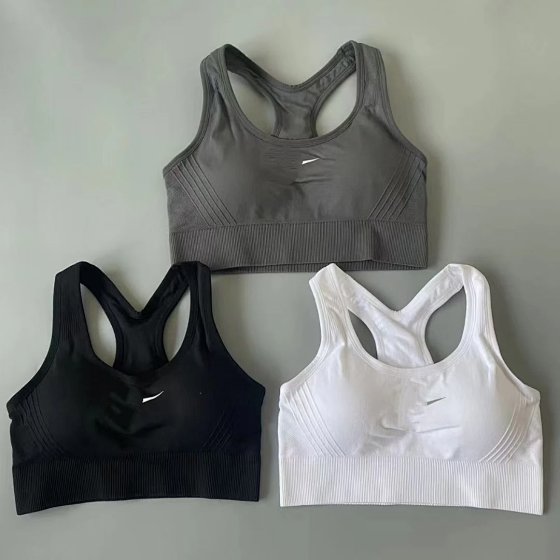 Foreign trade women's shock-absorbing running speed drying gathering shock-absorbing sports bra, yoga vest, fitness sportswear wholesale