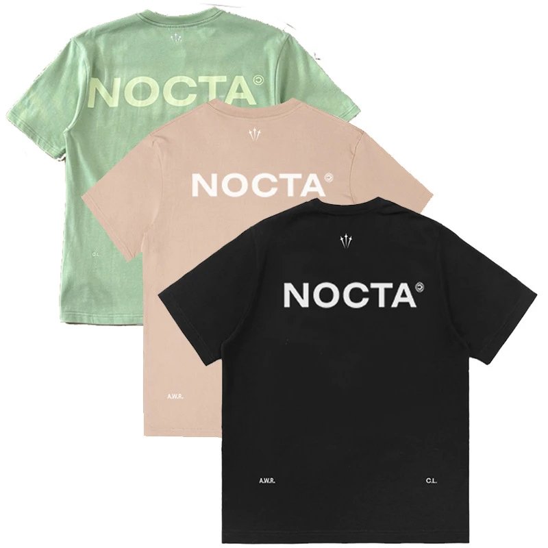 25SS Outerwear Collaborative NOCT Men's & Women's Short-Sleeve T-Shirt, 100% Cotton, Crew Neck, Relaxed Fit, Outdoor Top