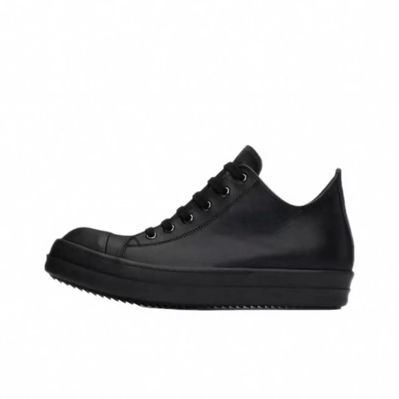 Black leather thin shoelaces