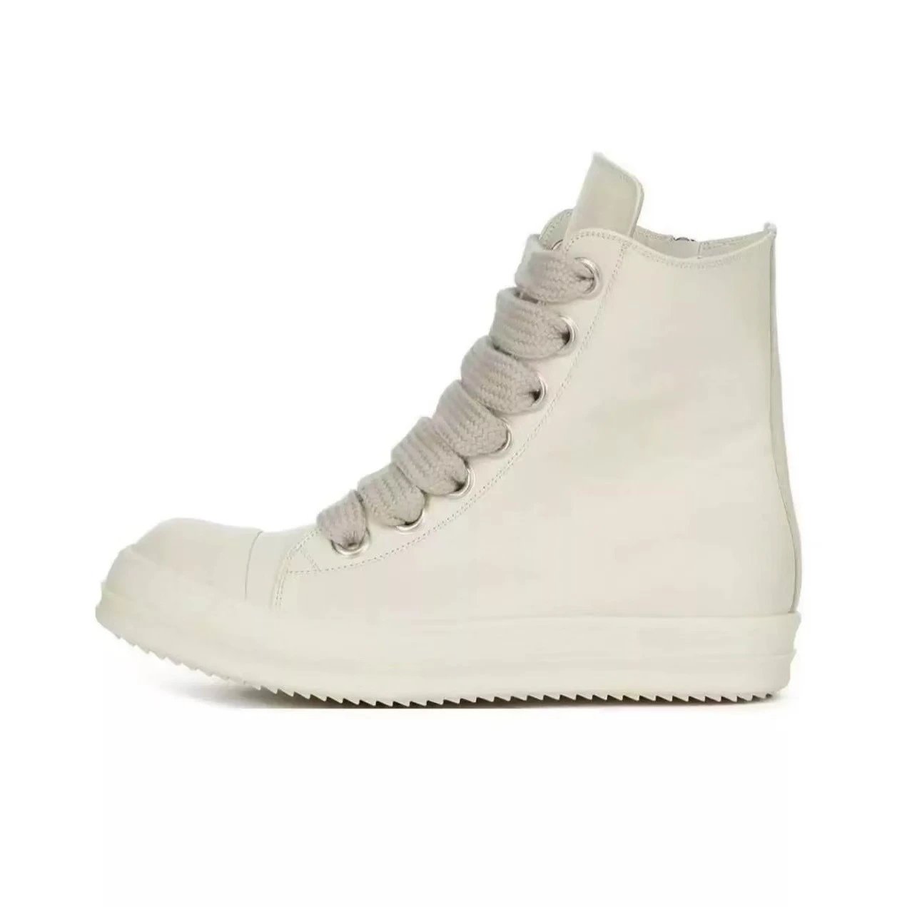 White high top thick shoelaces