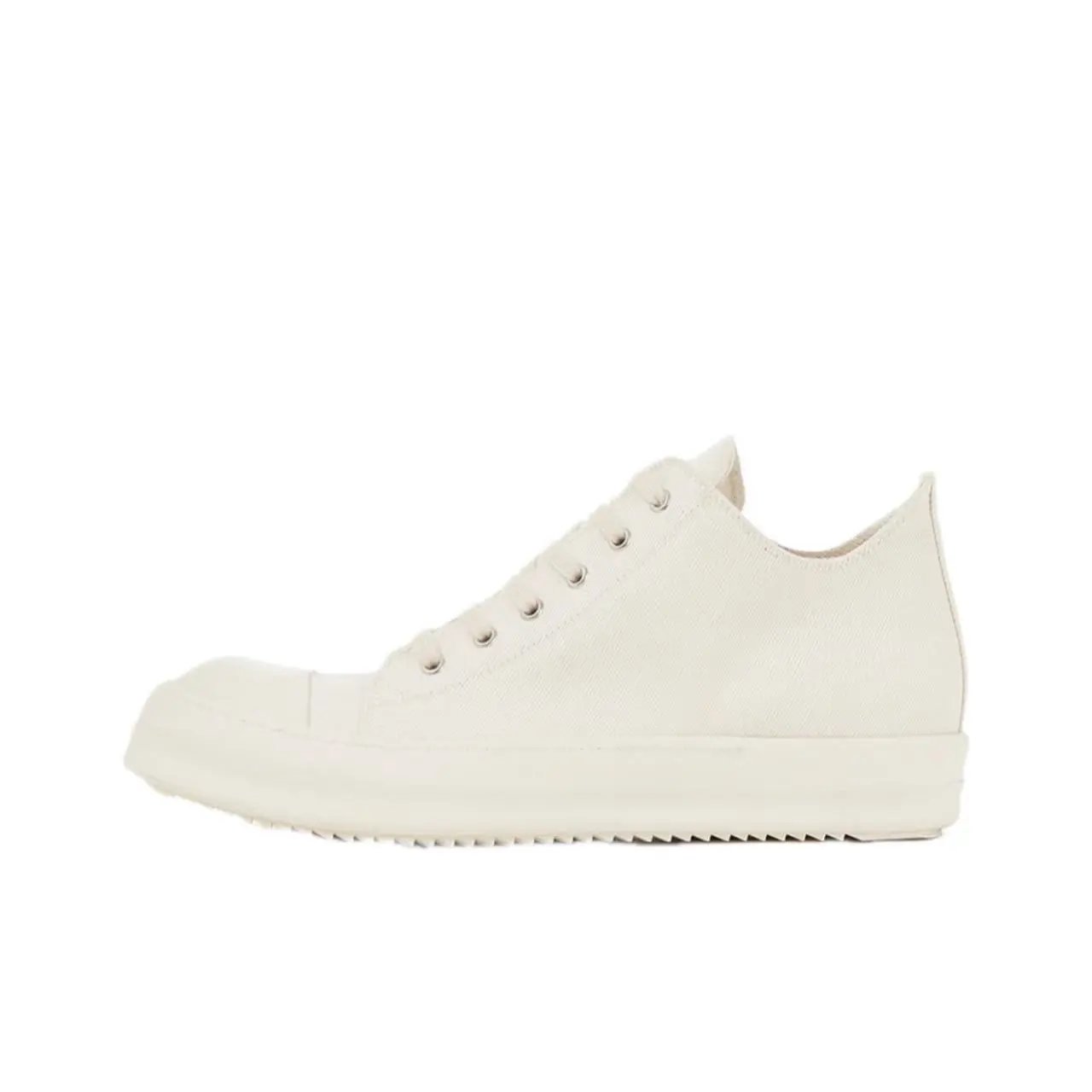 Low-top solid white canvas