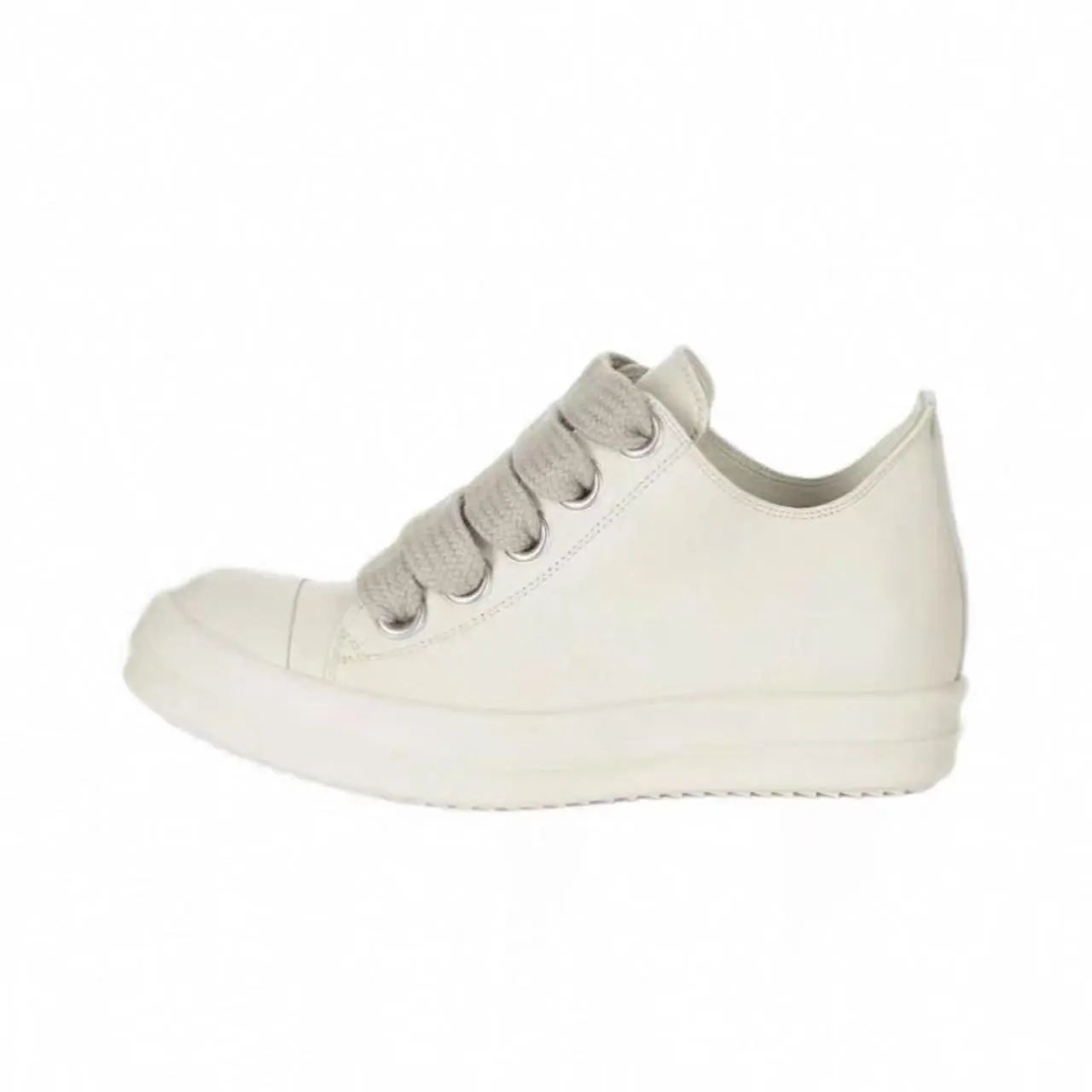 White leather thick shoelaces