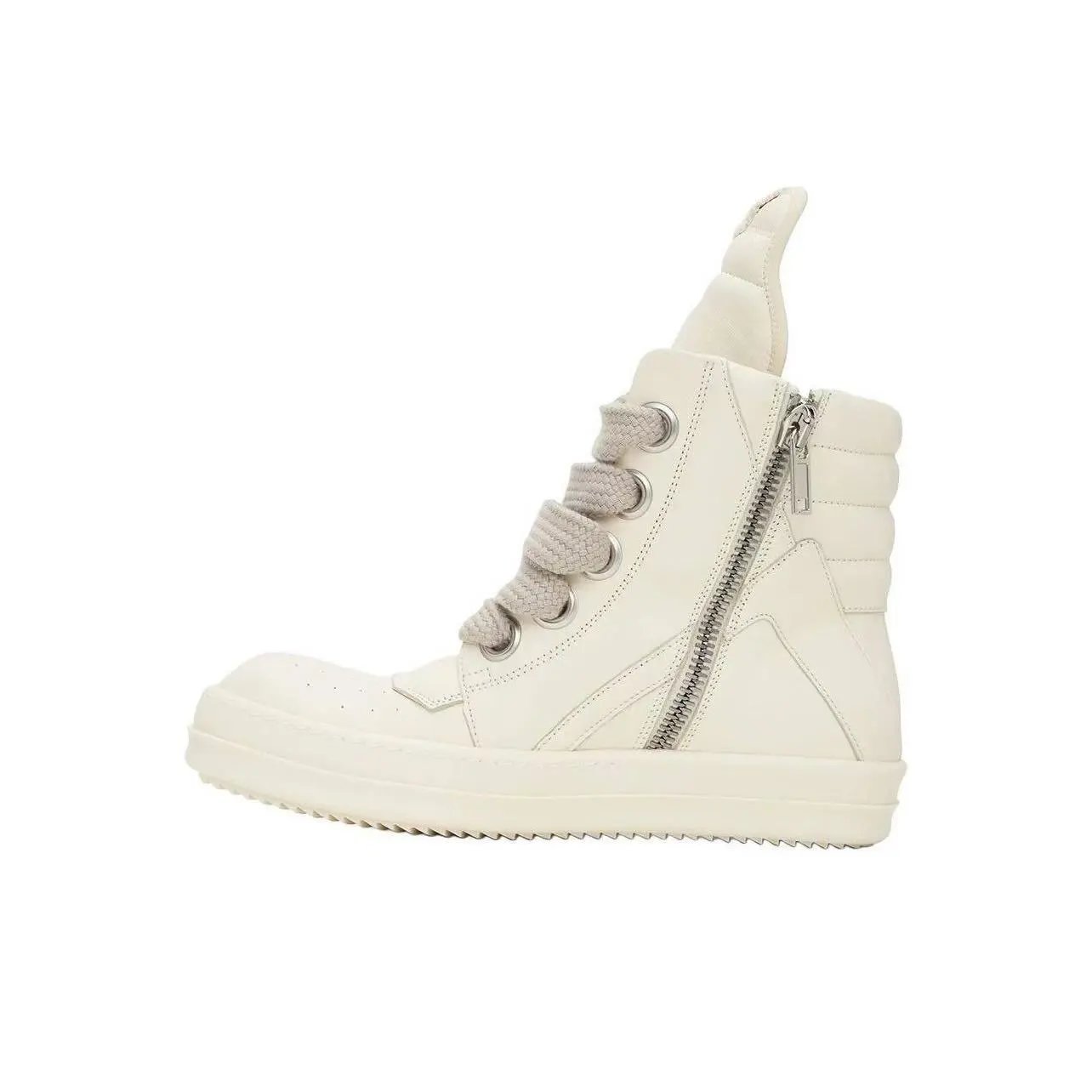 Inverted triangle white thick shoelaces