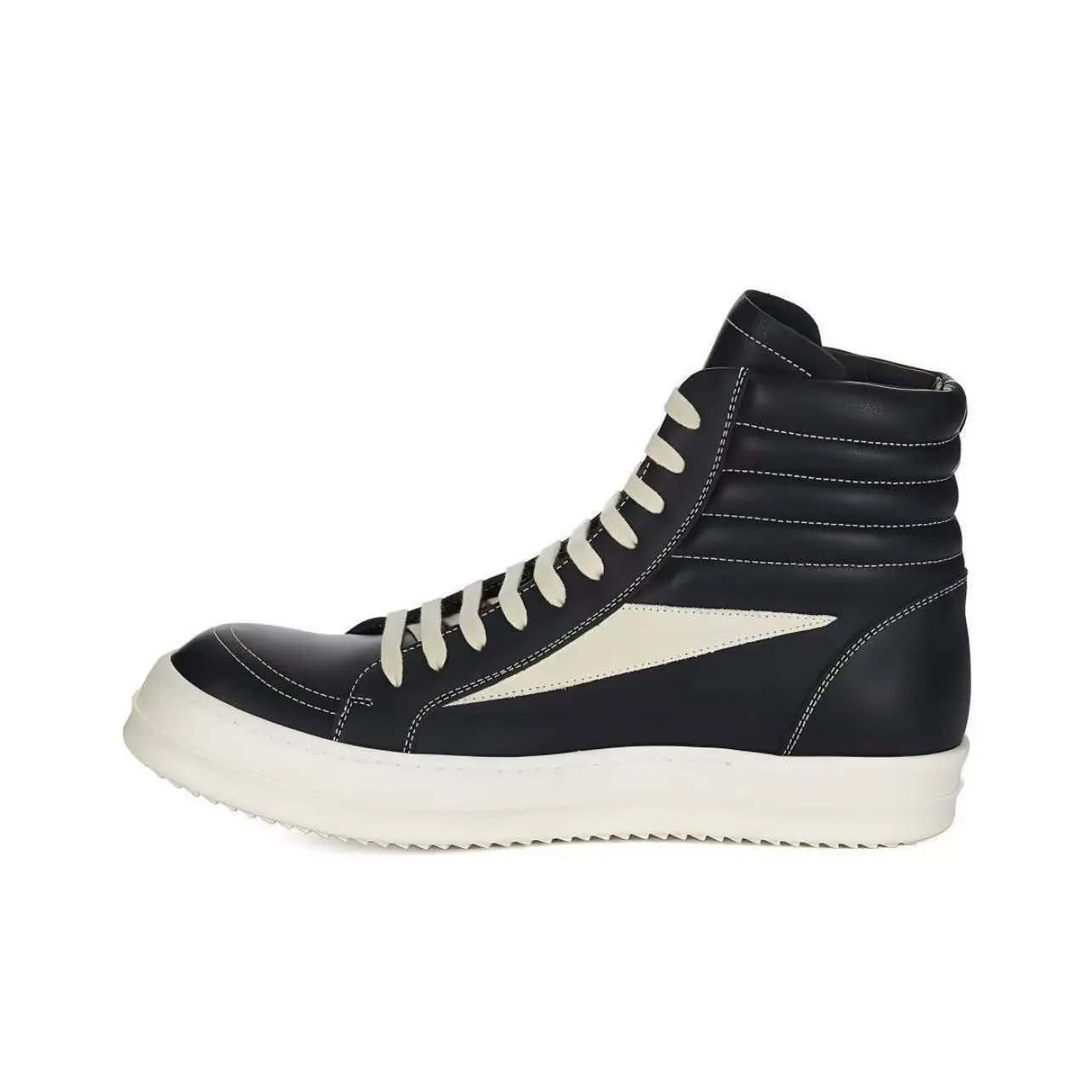 Black high top leather surface