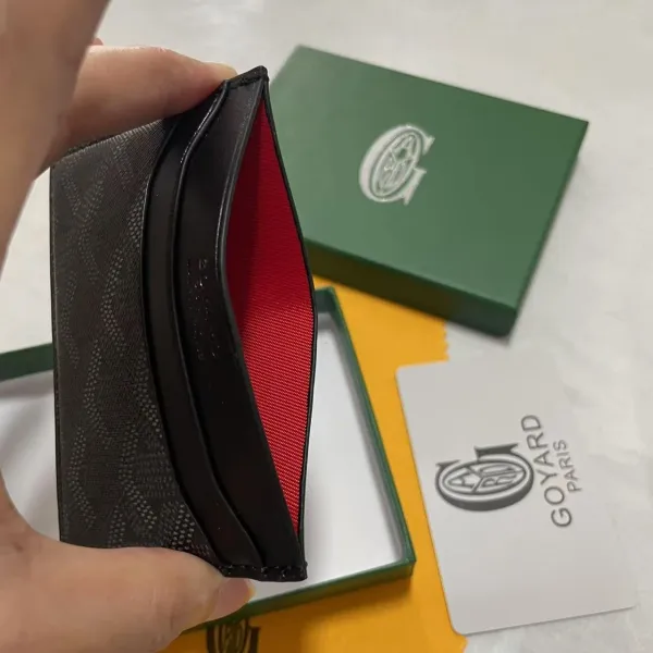 Goyard Saint-Sulpice Card Holder Black with Red Lining - 1