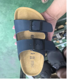 Birkenstock Slippers Boston Buckle Clogs — Blue/Microfiber Leatherette