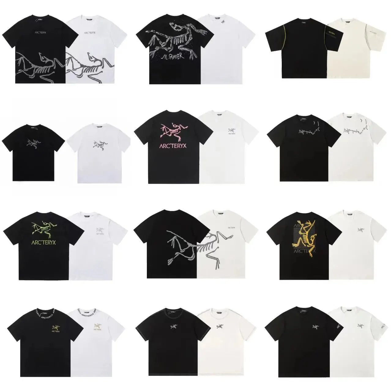 Arc'teryx Black and White Short Sleeve T-Shirts