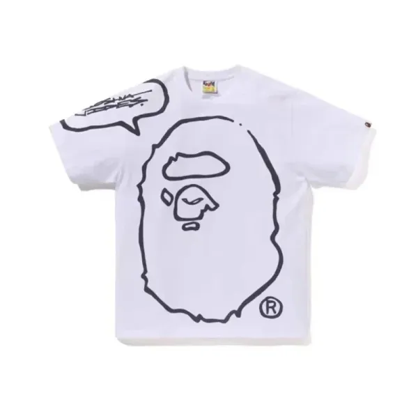 A Bathing Ape Sketch Ape Head White T-Shirt - 1