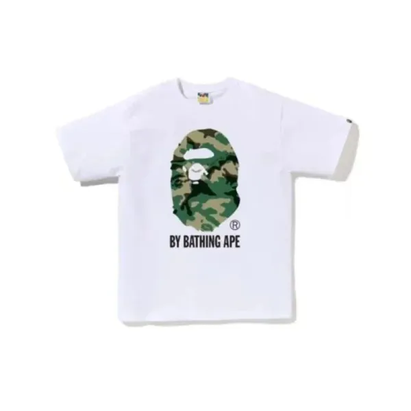 A Bathing Ape Camo Ape Head White T-Shirt - 1