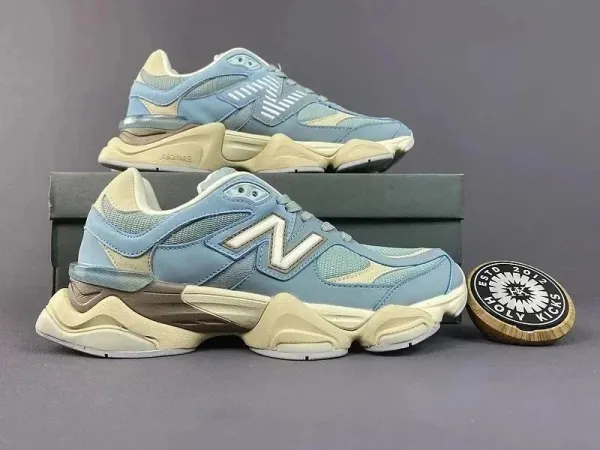 New Balance 9060 Gray Teal Chunky Sneakers - 10