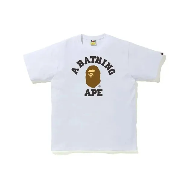 A Bathing Ape Classic猿人头印花白色T恤 - 1