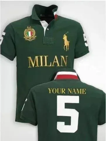 Ralph Lauren Polo Milano Green Custom Name Number 5 Polo - 1
