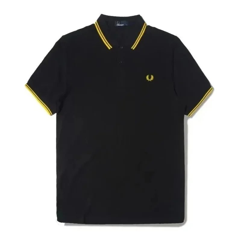 Fred Perry Fred Perry Black Polo Shirt with Yellow Tipping Black