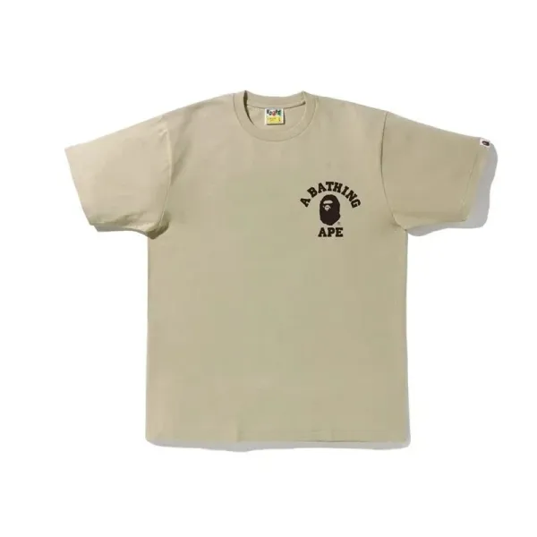 A Bathing Ape Classic猿人头 Logo T-Shirt Beige T-Shirt - 1