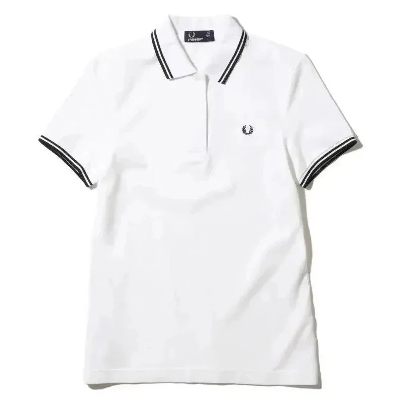 Fred Perry Fred Perry Twin Tipped Polo Shirt - White with Black Stripes White