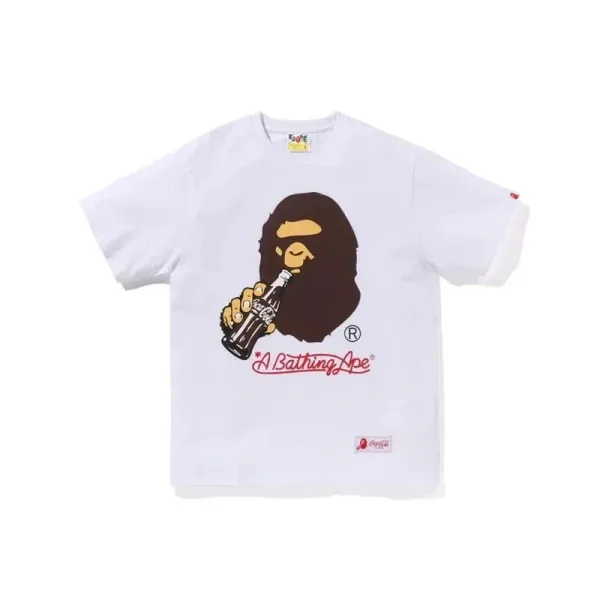 A Bathing Ape x Coca-Cola猿人可乐印花白色T恤 - 1
