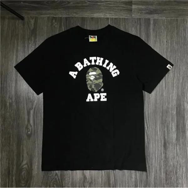 A Bathing Ape Classic Camo Ape Head T-Shirt Black - 1