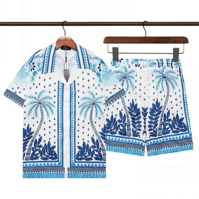 AMIRI Matching Sets Short-Sleeve Printed Shirt and Drawstring Shorts Set product detail image 8